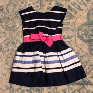 Girls navy dress with pink bow size 2T